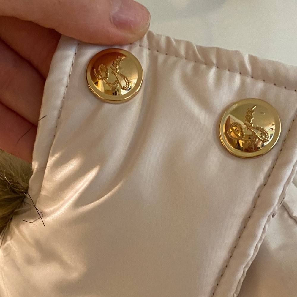 Guess Cream Puffer Vest with Faux Fur Trim - Picture 10 of 13